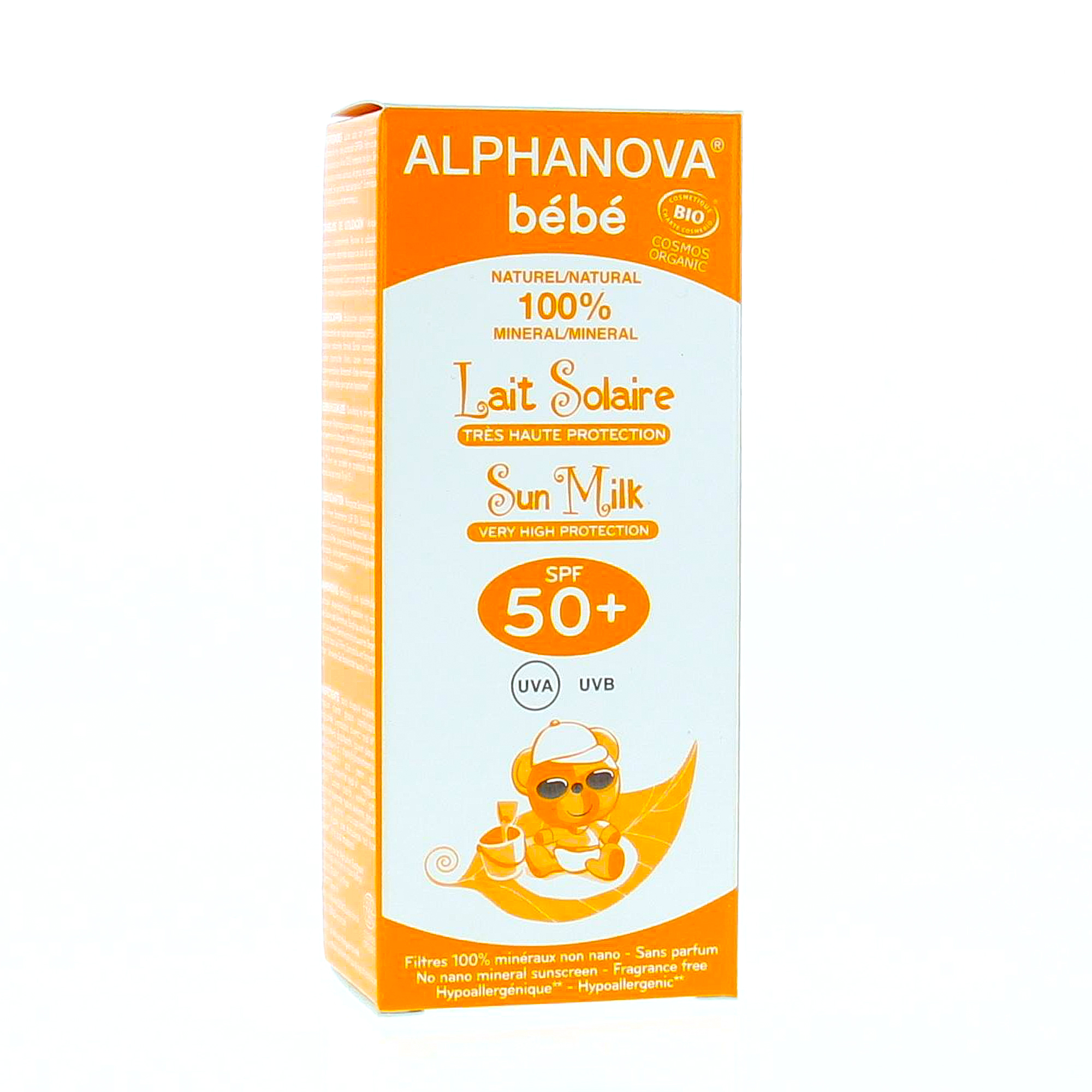 Lait Solaire Bébé Bio SPF 50+ - ALPHANOVA SUN - Très Haute Protection
