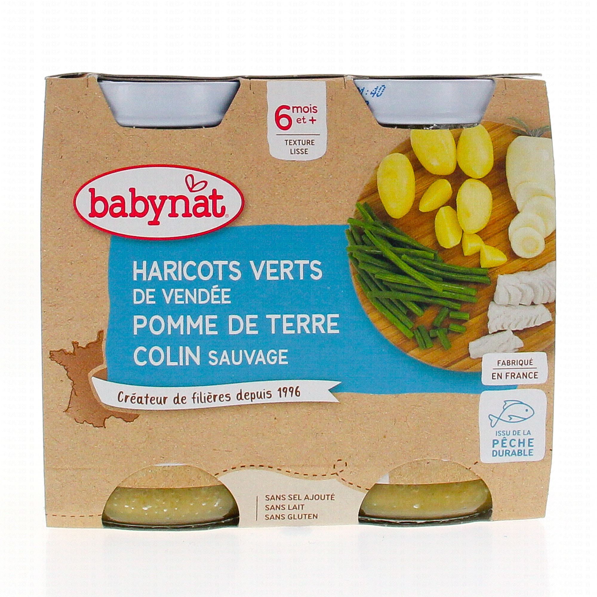 BABYBIO Repas du Soir - Petits pots de panais, haricots verts, riz, dès 8  mois, 2 x 200 gr - Parapharmacie Prado Mermoz