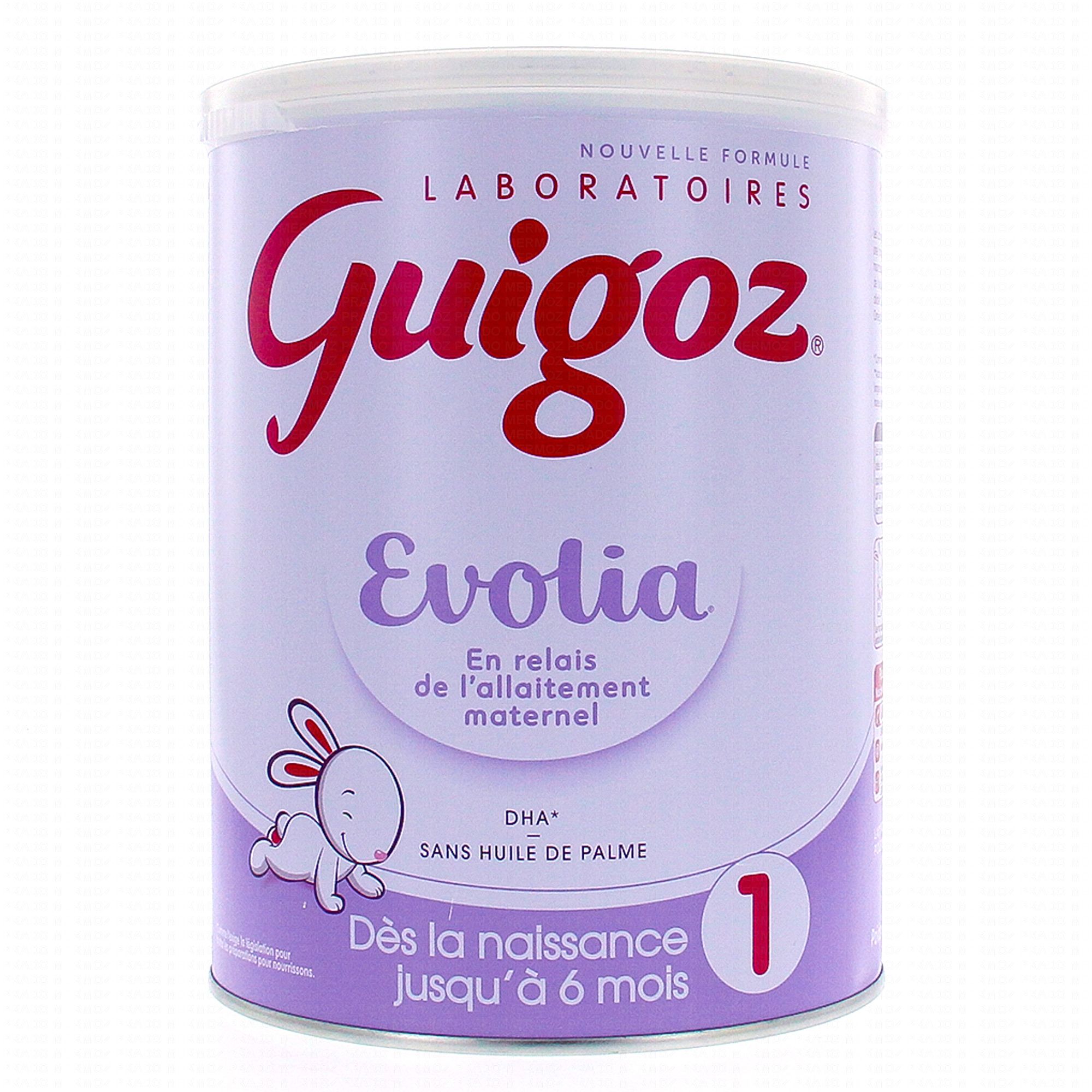 GUIGOZ EVOLIA 1 LAIT EN POUDRE DE 0-6 MOIS POT 800G - Pharmacie