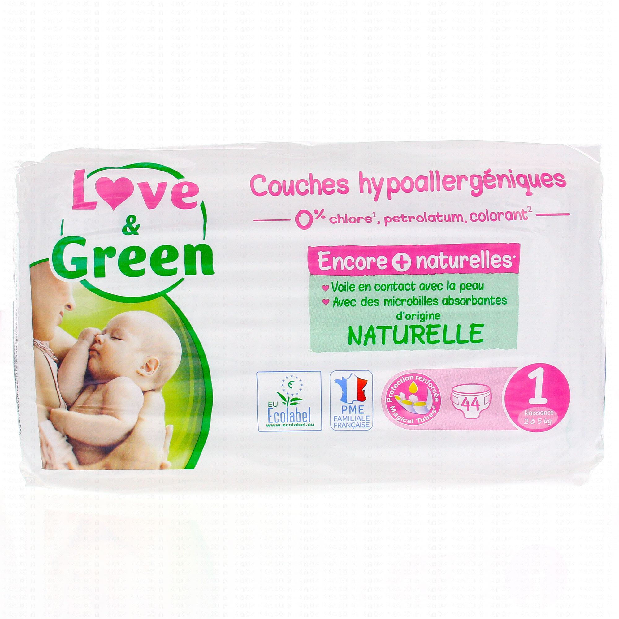 Love & Green Change Bébé Couche Hypoallergénique Taille 1 2-5kg 44