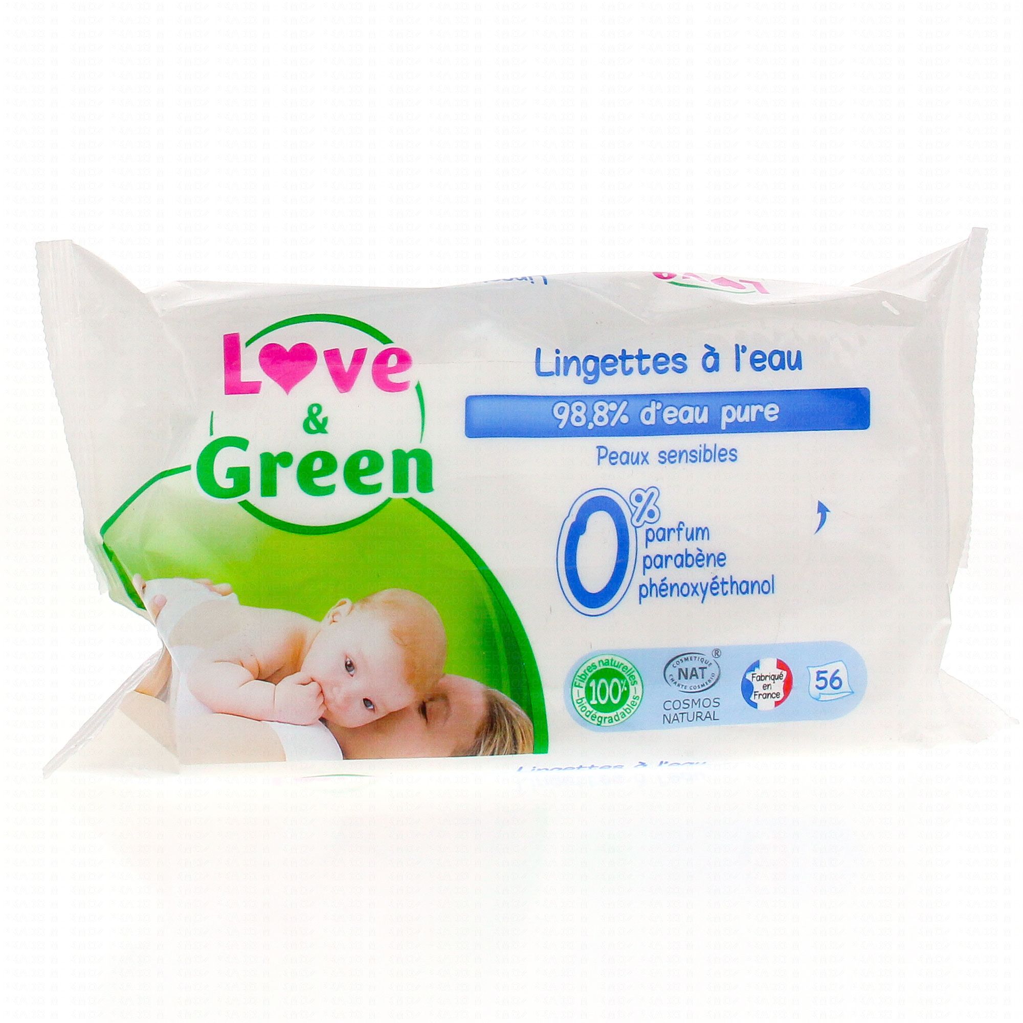 Love & Green Toilette Bebe A L'eau 56 Lingettes