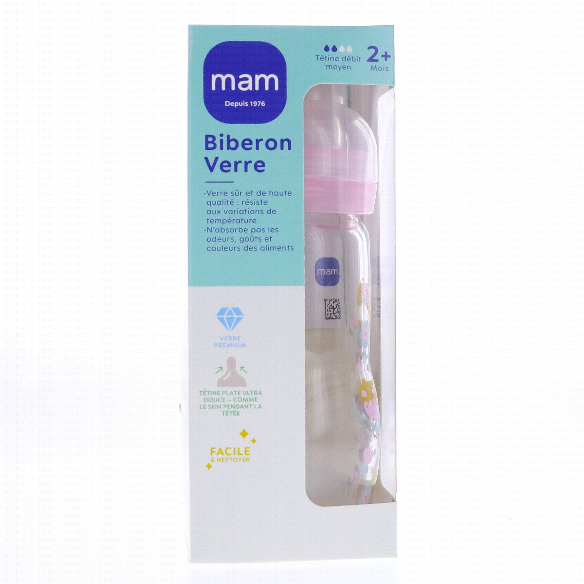 MAM Biberon en verre +2mois débit 2 260ml - Parapharmacie Prado Mermoz