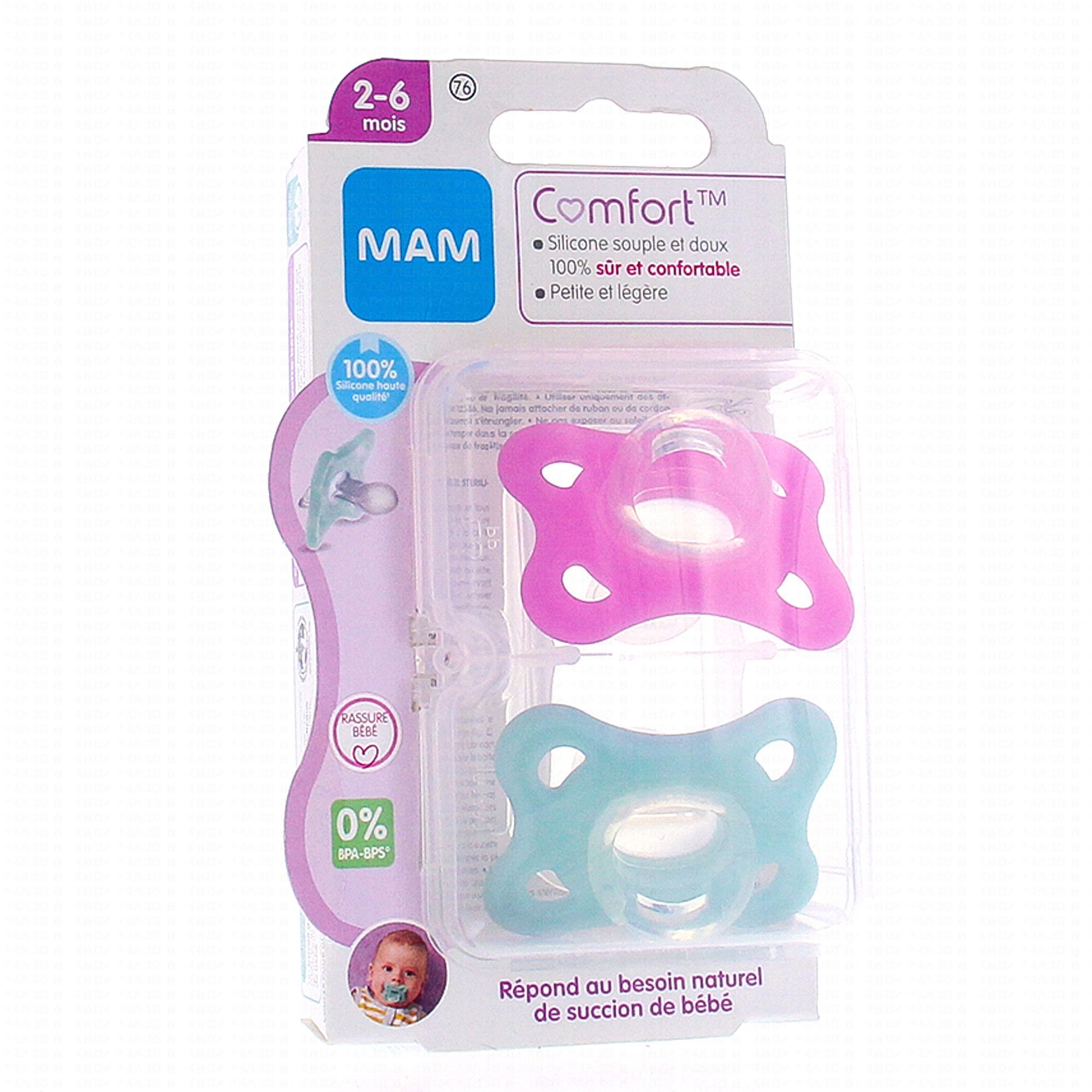 MAM Comfort Sucettes 2-6 mois x2 - Parapharmacie Prado Mermoz