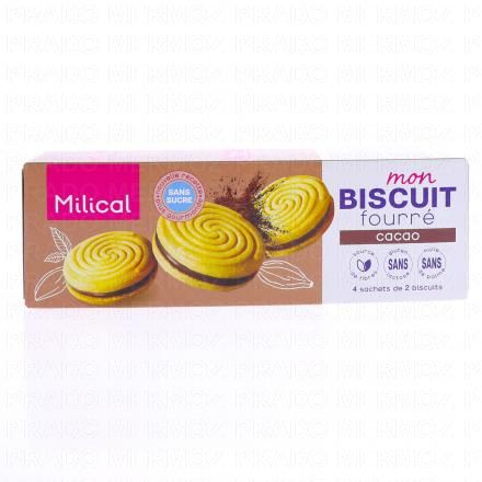 MILICAL Mon Biscuit Fourré Saveur Cacao 4 sachets de 2