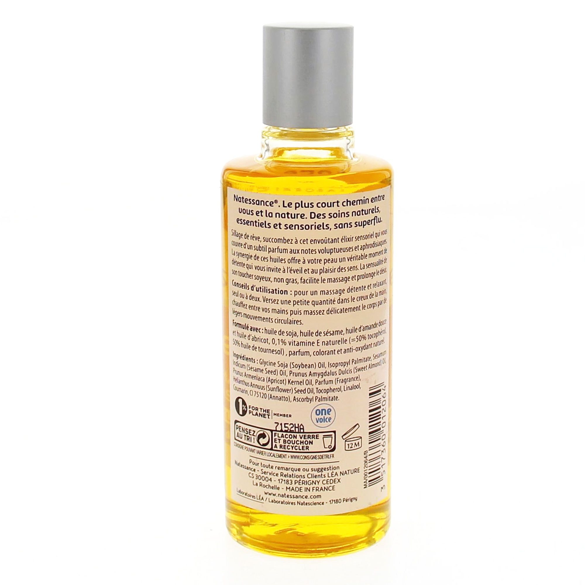 NATESSANCE Eveil sensuel huile de massage flacon 100ml - Parapharmacie  Prado Mermoz