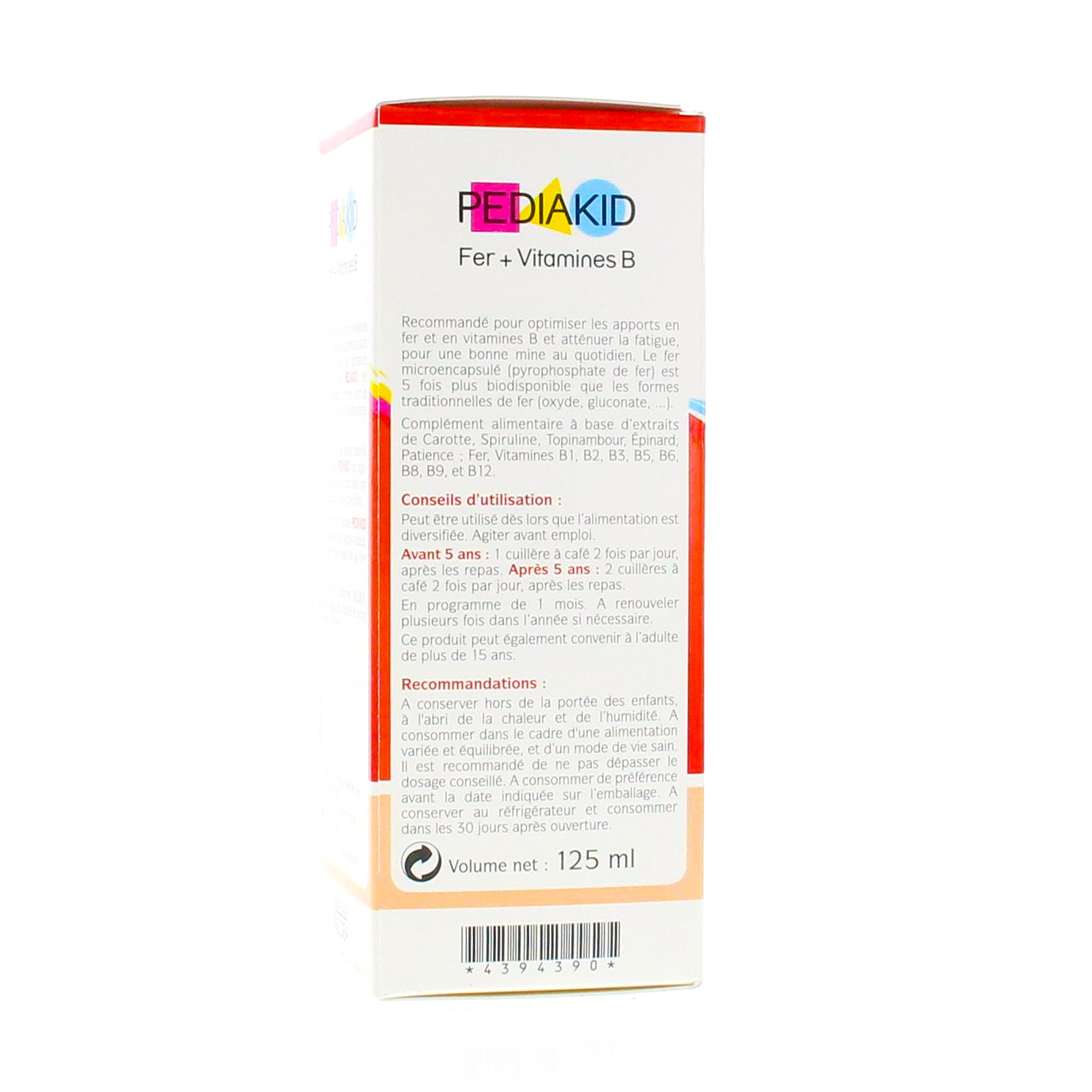 PEDIAKID Fer+Vitamines B Sirop Goût Banane Flacon 125 Ml Pédiakid ...