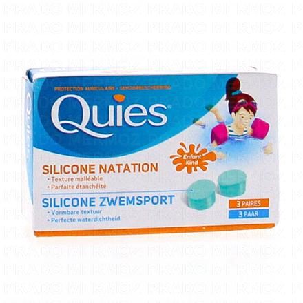 Quies Protection Auditive silicone natation 3 paires