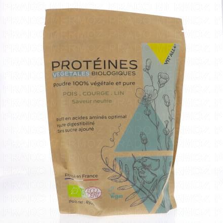 VIT'ALL+ Protéines Végétales Bio Saveur Neutre 450g