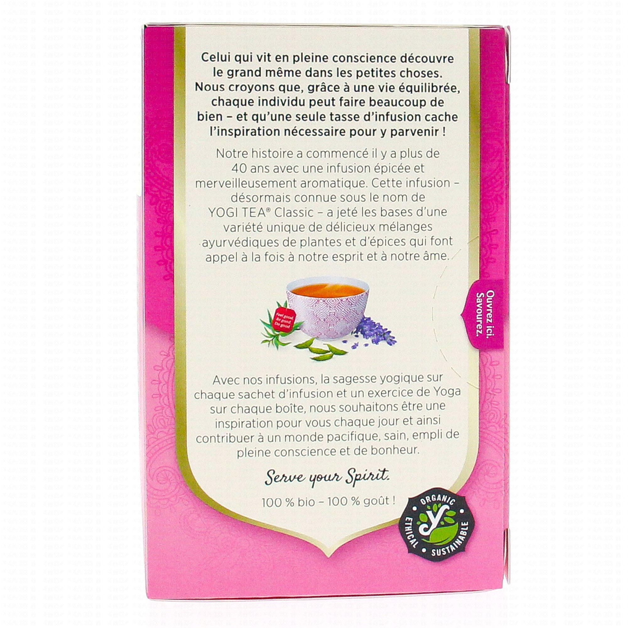 Pharmacie Rul - Parapharmacie Yogi Tea Tisane Ayurvédique Equilibre Féminin  Bio 17 Sachets/1,8g - Saint-Juéry